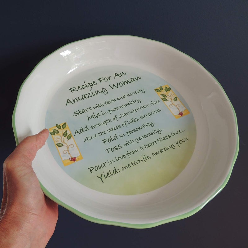 Abbey + CA Gift Abbey Gift Abbey & CA Gift Amazing Woman Pie Plate, 10.5", Green - Image 2